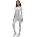 Seamless Knitted Tight High Elastic Long Ski Suit Sports Running Fitness Yoga Outfit Two-Piece Set For Women_desvips.com