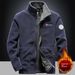 Men's Heavyweight Fleece Jacket - Windproof Winter Coat With Relaxed Fit, Available In Plus Sizes (Black, Navy, Charcoal, Khaki, Red)_desvips.com