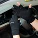 Men’s Winter Fingerless Gloves – Fleece-Lined Touchscreen Gloves For Writing, Driving, Cycling & Outdoor Work (Half-Finger/Full-Finger, Black/Grey)_desvips.com