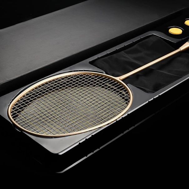 Lightweight And High-value Badminton Racket Single Shot Full Carbon Carbon Fiber Durable Small Black Racket Training Shot_desvips.com