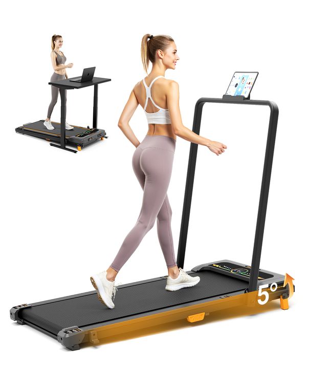 Walk Date Under Desk Treadmill With Incline,Walking Pad Treadmill With Triple Shock-Absorbing System, 2.5HP Quiet Brushless_desvips.com