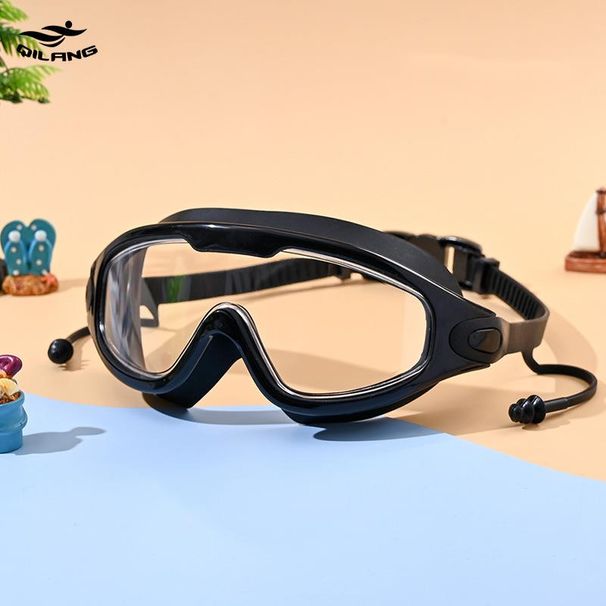 for Men Women, HD Anti-Fog Waterproof Large Frame With Earplug, One-Piece Adult Profeional Diving And Swimming_desvips.com