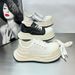 New American Style Black And White Round Mic-key Big Toe Shoes For Women Versatile Retro Thick Sole Height_desvips.com