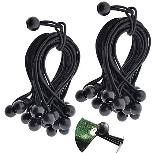 9 Inch Ball Bungee Cords, 50 Pack Tarp And Canopy Shock Cords For Tarp Tie Downs, Projector Screens, Soccer Goals, Childproofing, Canopies, Motor Home_desvips.com