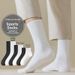 Black And White Solid Color Sports Cotton Socks Men's And Women's mid Calf Short Socks Breathable Comfortable Sweat Absorbent Long Socks_desvips.com