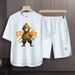 Men's Clothing 2024 Waffle Casual Summer Suit Men's Loose Teen Short sleeved T shirt Shorts Handsome Two piece Suit_desvips.com
