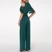 Women's Clothing V-neck strapless solid color high waist party jumpsuit trousers belt women's wide-leg pants_desvips.com