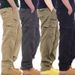 2025 New Work Pants Men's Casual Pants Elastic Waist Large Size Pants Multi-pocket Loose Trousers Construction Site Pants_desvips.com