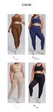 European And American Style Plus Size Yoga Outfit Set For Women, High-end Tight-fitting Sportswear Two-piece Set With Pockets_desvips.com