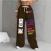 nokometa Autumn And Winter American Simple Letter Print Drawstring Loose Casual Trousers Hip-hop Street Women Straight-leg Trousers_desvips.com