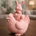 Easter-themed Cute Rabbit Holding An Egg And Riding A Chicken Ornament, Creative Desktop Decoration, Home Living Room_desvips.com