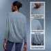 Women's Double Sided Nude Long Sleeve Fitness Yoga Clothes Loose Breathable Simple Training Slim Design Sports Wear_desvips.com