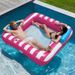 Thickened Square Lounger Pool Inflatable Summer Entertainment Double Size Waterbed Stripe Design For Pool Accessories_desvips.com