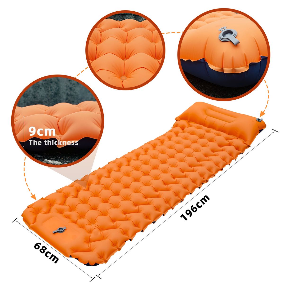 Outdoor Camping Inflatable Mattress New Inflatable Foot Pad Inflatable Bed Camping Car Tent Sleeping Pad_desvips.com