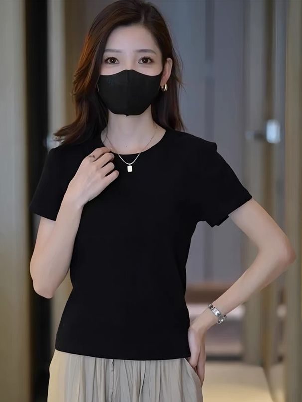 Summer Outfit Set: Fashionable Casual Sports Slim-fit Short-sleeve T-shirt And Ice Silk Wide-leg Pants, A Popular_desvips.com