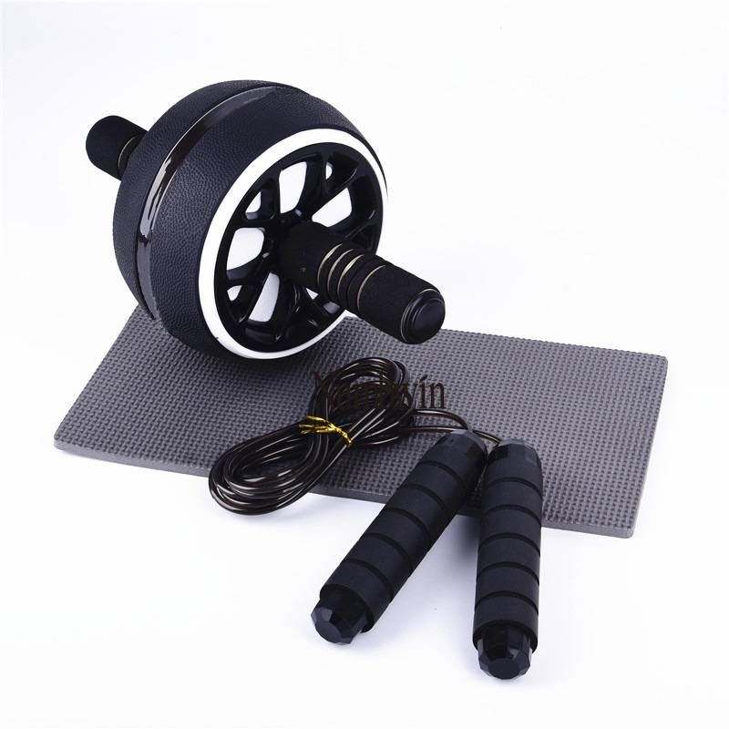 Three-piece Set Of Abdominal Training Wheels, Steel Wire Skipping Rope, Abdominal Training Machine, Kneeling Mat, Indoor Small Fitness Equipment_desvips.com
