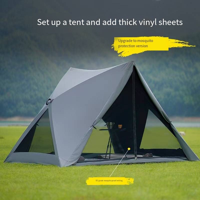 Foldable Pop-Up Triangle Tent – Sunshade For Outdoor Camping, Beach & Park_desvips.com