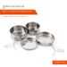 4-Piece Stainless Steel Camping Cookware Set - Lightweight & Compact For Hiking & Picnic (2-3 Person Portable Cooking Kit)_desvips.com