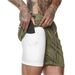 Men's Casual Shorts Large Size Double Layer Mesh Design Running Sports Fitness Pants_desvips.com