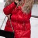 Elegant Winter Coat For Women With Faux Fur Collar - Warm Long Coat In Red, Brown, Black - Snowflake Fleece Lining, Slim Fit, S-XXXL_desvips.com
