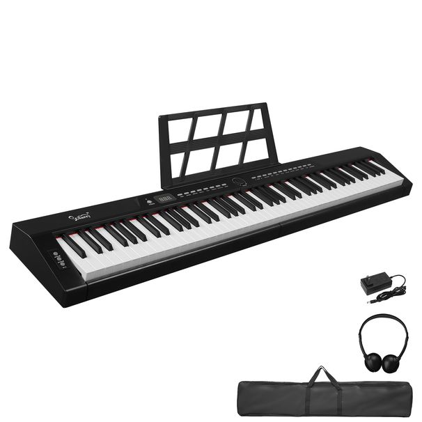 Digital Piano Electronic Organ Headphone GPP-105 88 Key Full Size Semi-Weighted Standard Keyboards Digital Piano Electronic Organ With MIDI Bluetooth_desvips.com