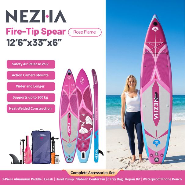 Inflatable Surfboard SUP Travel Portable NEZHA SURF 12’6” Stand-Up Paddle Board_desvips.com