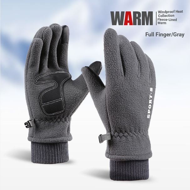 Men's Winter Fleece Gloves – Touchscreen, Windproof & Thermal For Driving, Skiing, Cycling (One Size, Black/Grey, Flip-Cap & Full-Finger Styles)_desvips.com