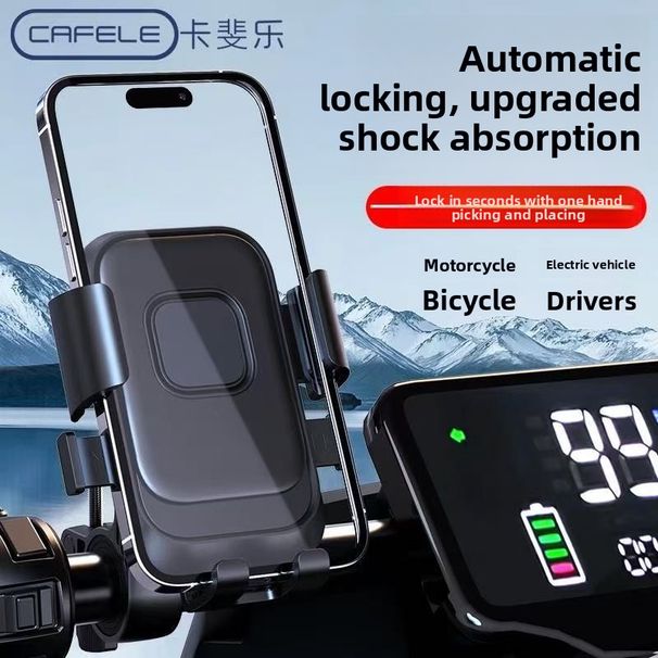 Kafeila Electric Bike Outdoor Bicycle Riding Phone Holder Shockproof Rider Car Navigation Motorcycle_desvips.com