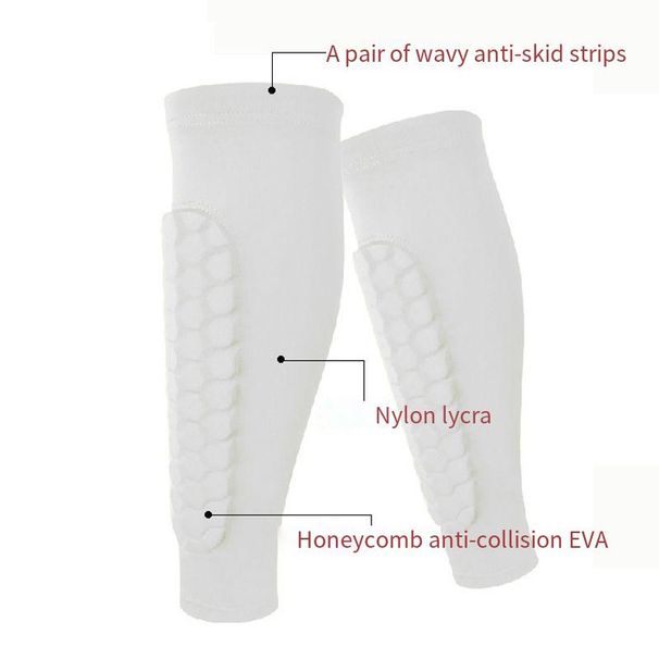 EVA Honeycomb Calf Protector Silicone Non Slip Honeycomb Basketball Football Cycling Anti Collision Breathable Sports Shin Guards_desvips.com
