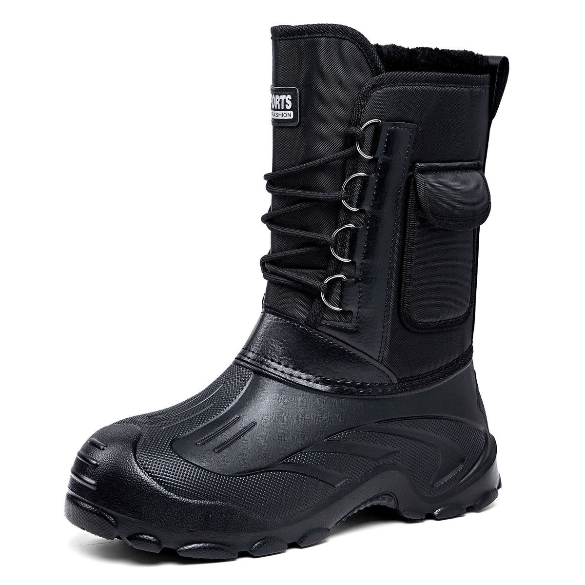 Cotton Shoes Men's New Winter Velvet Thickened High Tube Snow Boots Waterproof And Non-slip Cotton Boots_desvips.com
