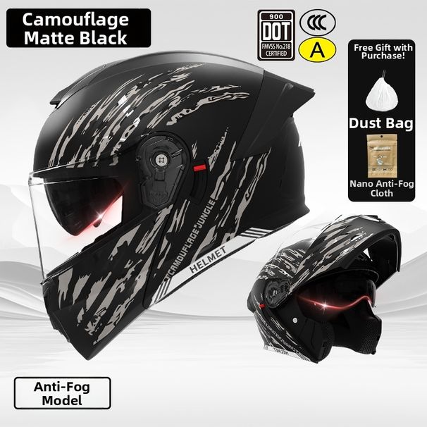 3C/Dot Certified Motorcycle Helmet, Men's Flip Up Helmet, All Season, Suitable For Motorcycle Riding, Women's Electric Vehicle Safety Helmet_desvips.com
