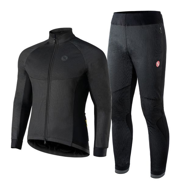 ROCKBROS Winter Cycling Jacket Pants Set Set Warm Windproof Cycling Pants Sports Cycling Clothing_desvips.com