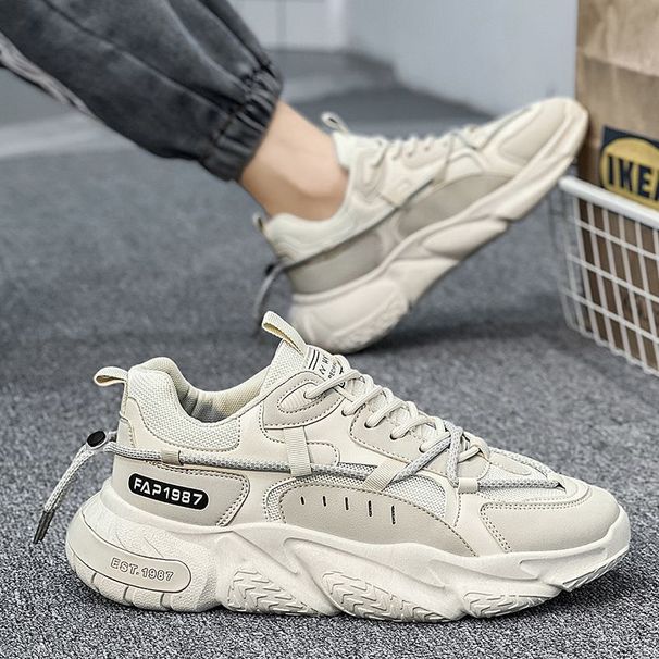 Men's Spring New Breathable Mesh Sports Men's Trend Versatile, Height Increasing Board Shoes, Casual Running Dad Shoes_desvips.com