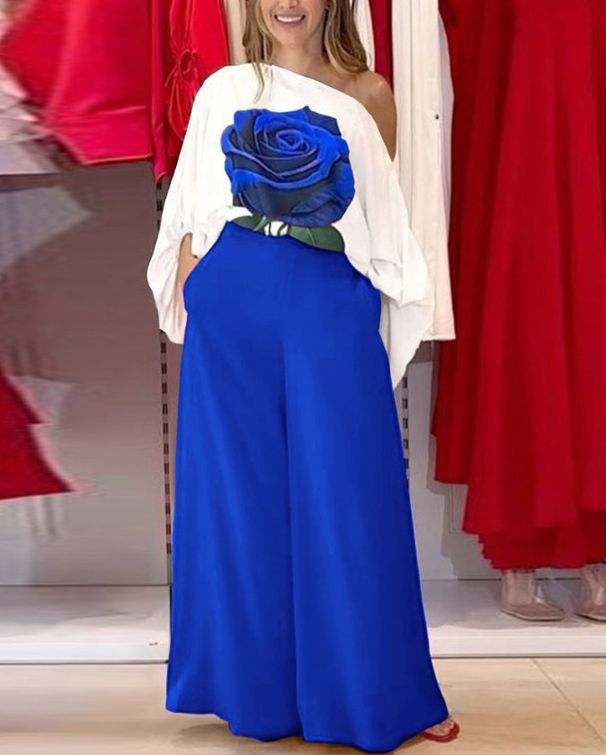 Women's Wide Leg Pants Suit Women's Clothing_desvips.com