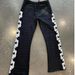 2025 New Trendy Wide-Leg White Bowknot Print Series Youth Casual Pants_desvips.com