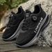 LOEIKAN Men's Rotating Button Running Shoes, Breathable Mesh Quick Lacing Athletic Sneakers_desvips.com