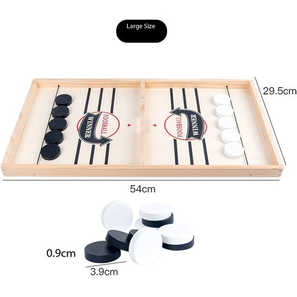 Wooden Sling Puck Game - 2-Player Ice Ball Battle | Family & Kids Interactive Tabletop Board Game_desvips.com