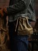 Folded Cowhide Ing Canvas Outdoor Portable Cosmetics Bag_desvips.com