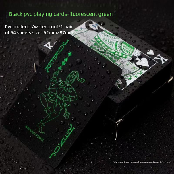 Black Texas Plastic PVC Waterproof Flower Cut Creative Washable Widened Card Playing Cards_desvips.com