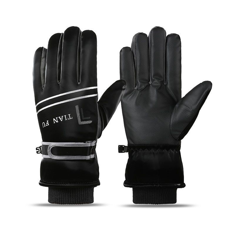 Men's Ski Gloves Autumn Winter, Suitable For Outdoor Cycling, Providing Warmth Wind Protection, With Thick Fleece Lined Gloves_desvips.com