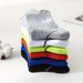 6/12 Pairs Men's Middle Tube Solid Color Letter Print Breathable Sweat Absorbent Autumn Winter Sports Socks For Couples_desvips.com