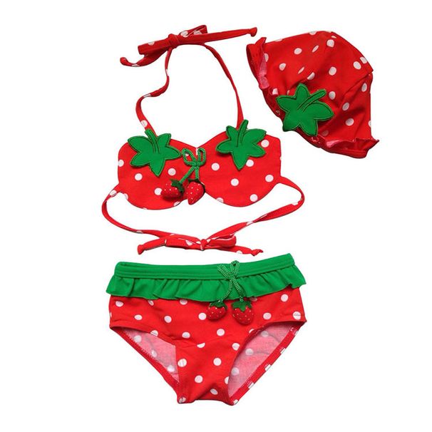 Korean Style Children's Swimsuit, Girls'/infants' Bikini, New Strawberry Design, Popular And Cute_desvips.com