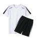 Men's Clothing Summer New Loose Breathable Running Leisure Fitness Short Sleeved Two Piece Football Suit_desvips.com