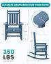SERWALL Outdoor Rocking Chair Set Of 2, HDPE Rocker For Adults, Blue_desvips.com