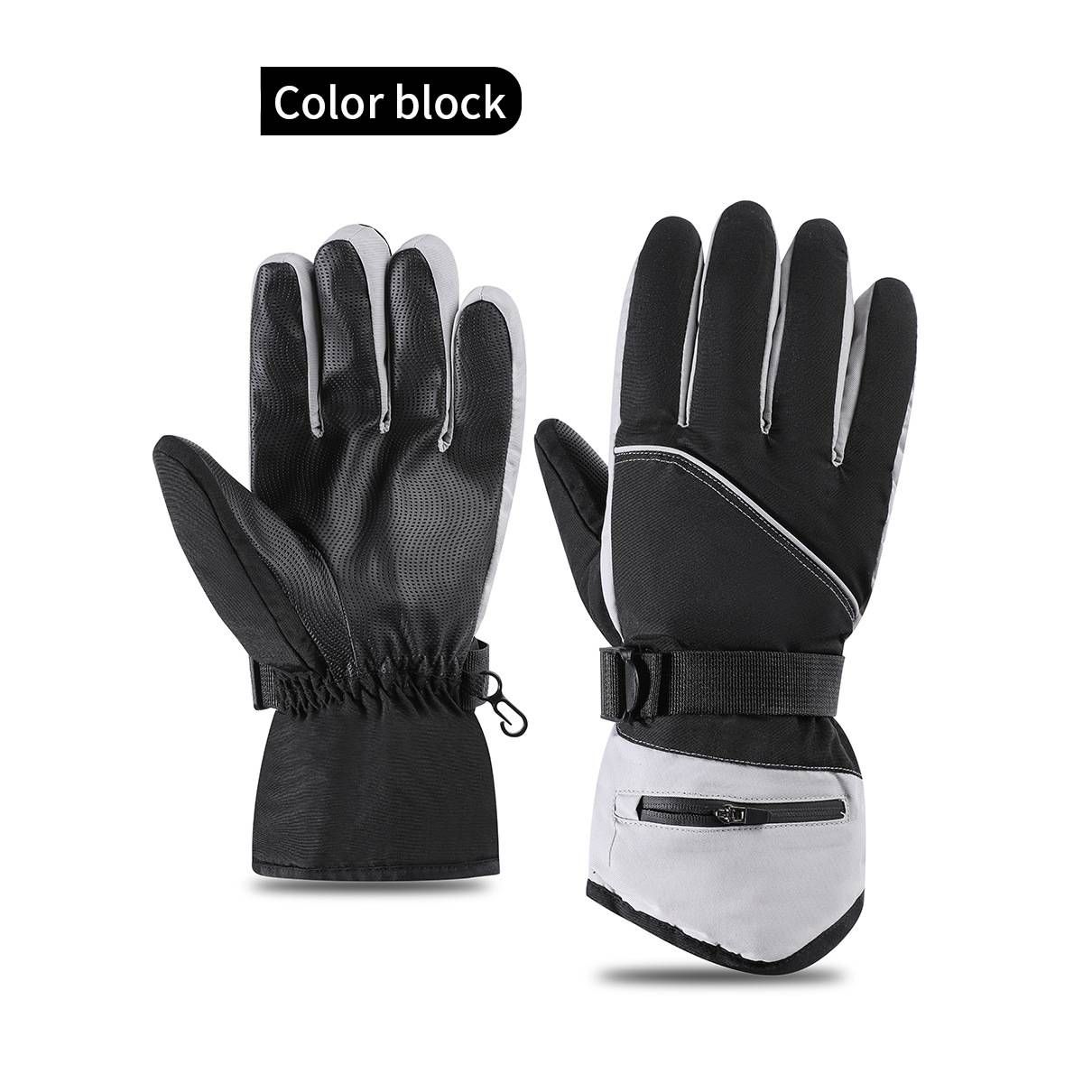 Ski Gloves New Outdoor Ski Gloves Men's Split Finger Cycling Water Proof Plush Thickened Comfortable Enlarged Windproof Gloves_desvips.com
