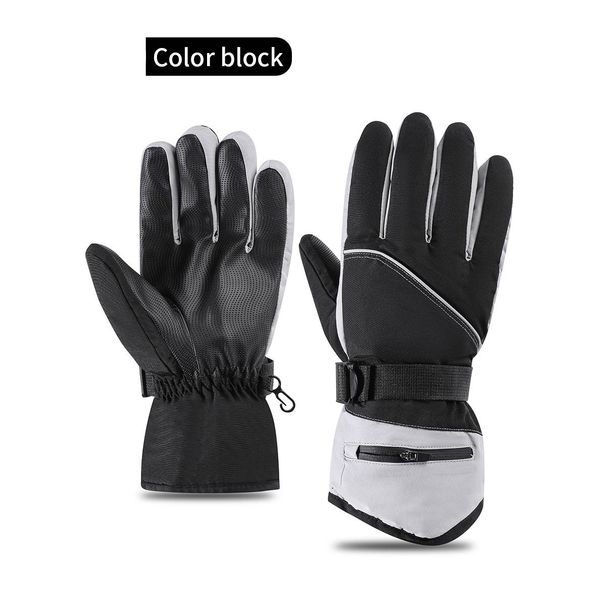 Ski Gloves New Outdoor Ski Gloves Men's Split Finger Cycling Water Proof Plush Thickened Comfortable Enlarged Windproof Gloves_desvips.com
