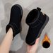 Fashion Casual Thick Soles With Veet Warm Slip-on Students Cotton Shoes Woman_desvips.com