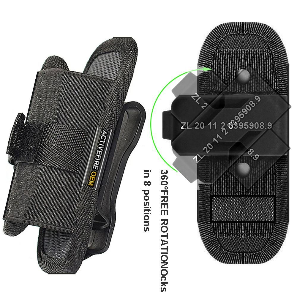 Flashlight Holster, Stretchy Nylon LED Flashlight Holster For Duty Belt Carry Case Holder With 360 Degree Rotatable Clip_desvips.com