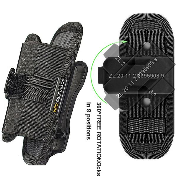 Flashlight Holster, Stretchy Nylon LED Flashlight Holster For Duty Belt Carry Case Holder With 360 Degree Rotatable Clip_desvips.com