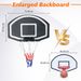 Wall-mounted Basketball Hoop, Backboard And Rim, 72.39cm X 45.72cm, Shatterproof Backboard, Indoor/outdoor , Black_desvips.com